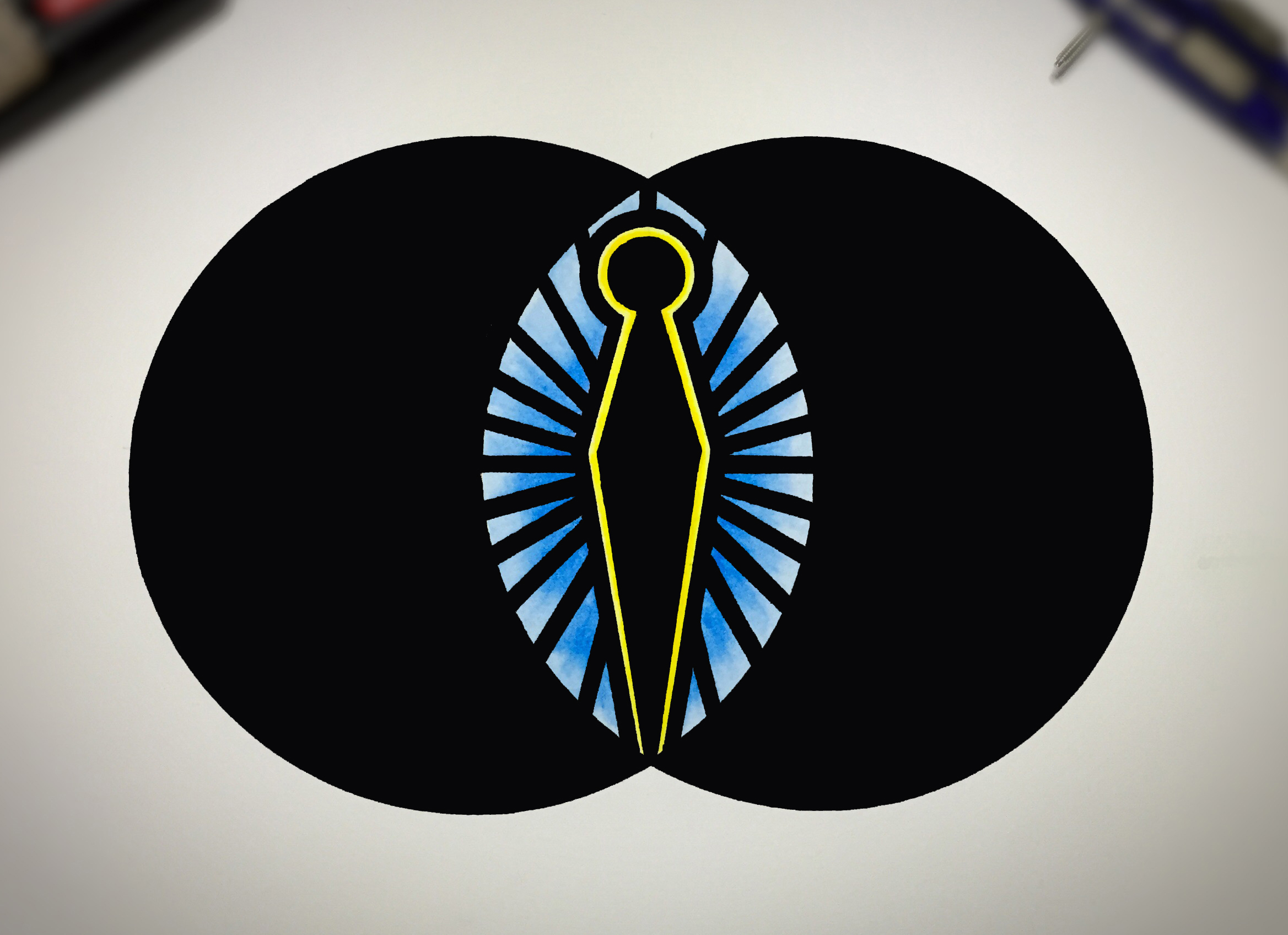 2337x1696 Original Crop Circle Painting - Circle Painting