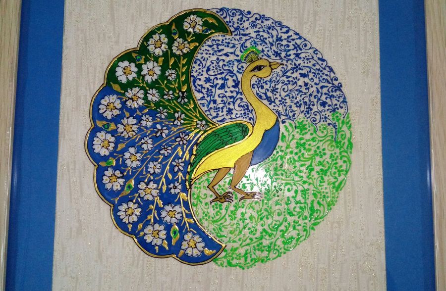 900x588 Peacock Circle Painting By Artist Deepti Agrawal - Circle Painting