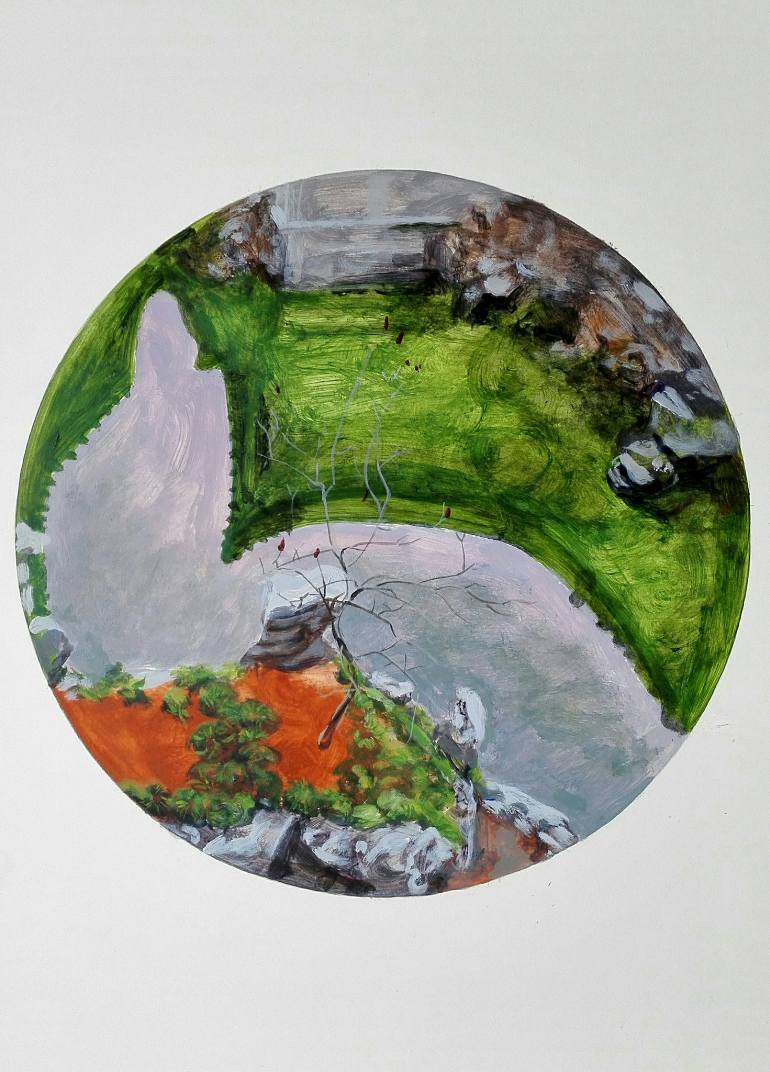 770x1072 Saatchi Art Angle Of Classical Chinese Garden - Circle Painting