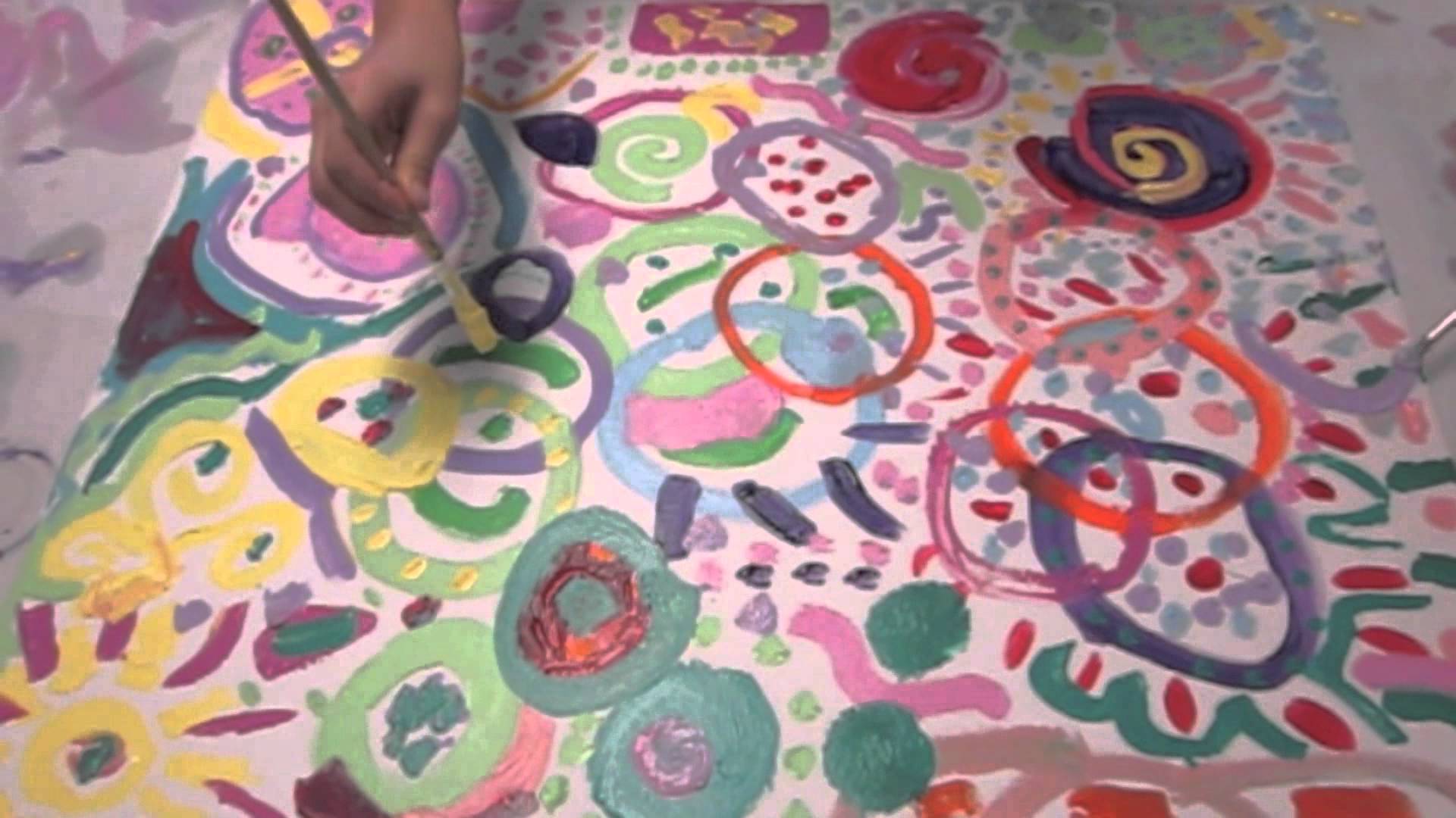 1920x1080 Third And Fourth Grade Collaborative Circle Paintings - Circle Painting