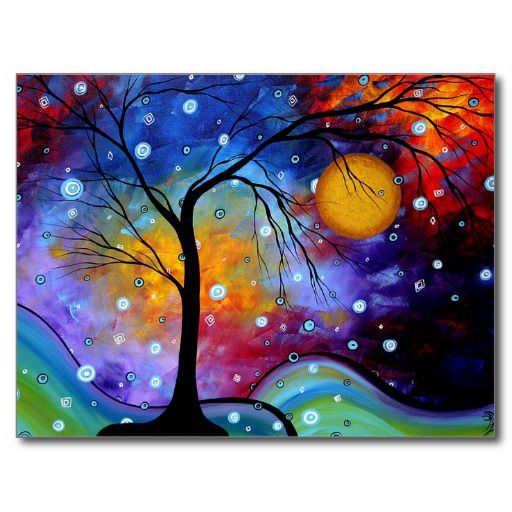 512x512 Winter Sparkle Circle Of Life Madart Painting Post Card Let'S - Circle Painting Canvas