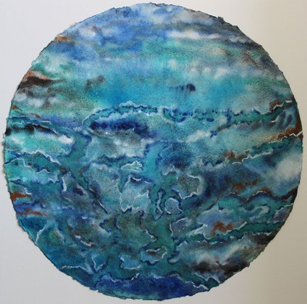 600x594 Oceanspart Image Size 21 Diameter Watercolor This Is - Circular Painting