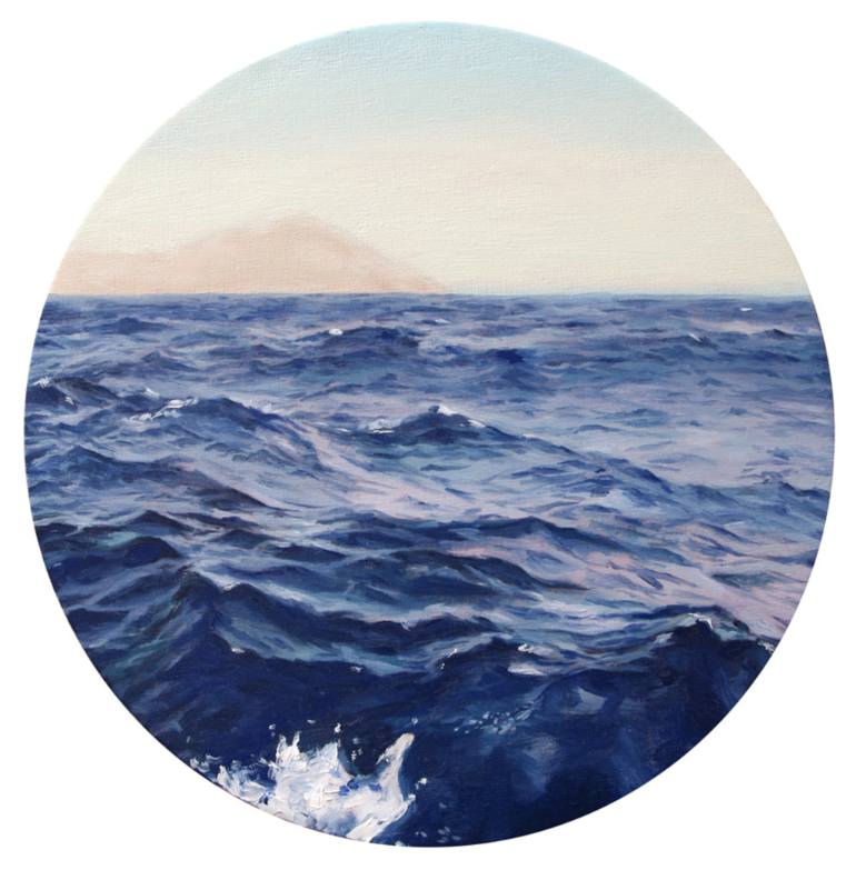 770x783 Saatchi Art Coast Of Milos, Oil On Canvas Circular Painting By - Circular Painting