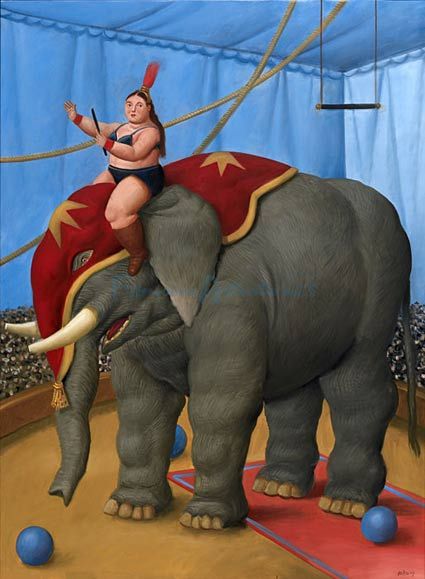 425x579 Circus Elephant Artist Fernando Botero. Circus - Circus Elephant Painting