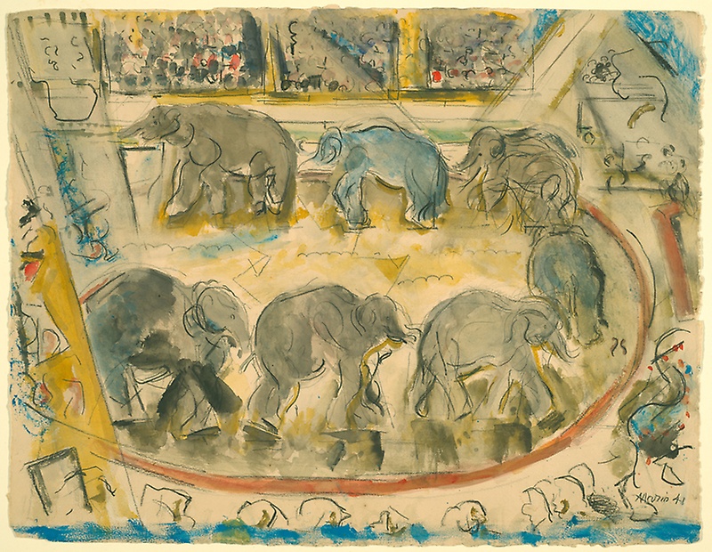 800x620 Circus Elephants The Art Institute Of Chicago - Circus Elephant Painting
