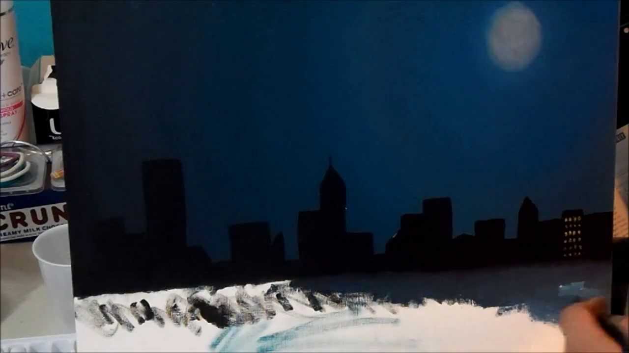 1280x720 City - City At Night Painting