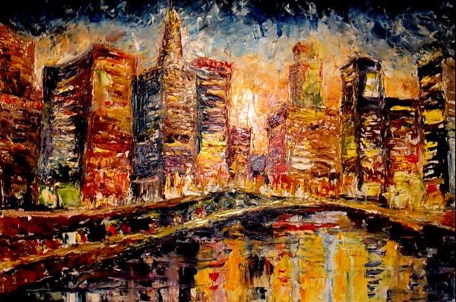 650x431 City By The Lake - City By The Lake Painting