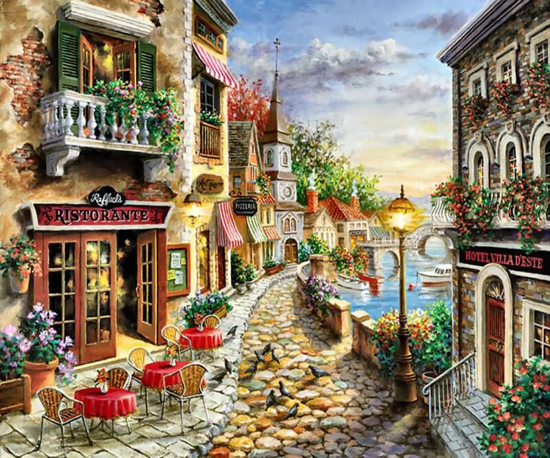 City Landscape Painting at PaintingValley.com | Explore collection of ...