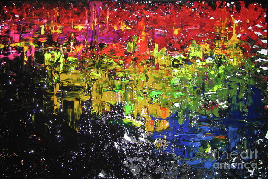 900x602 City Lights Painting By Jacqueline Athmann - City Lights Painting