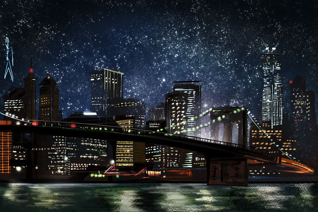 1024x683 City Lights By Dvd Rw - City Lights Painting
