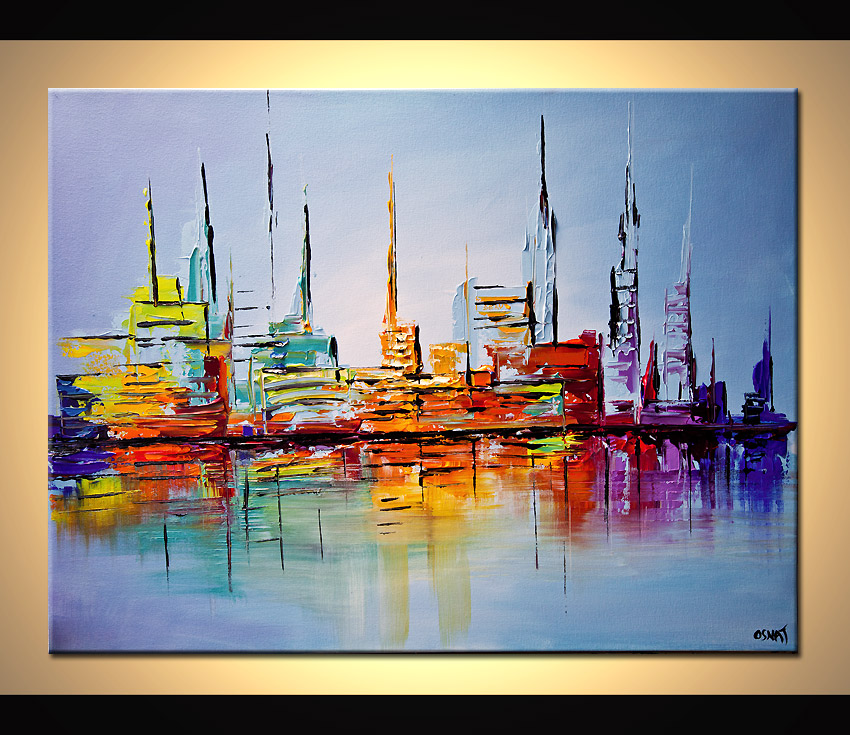 850x735 Painting - City Lights Painting