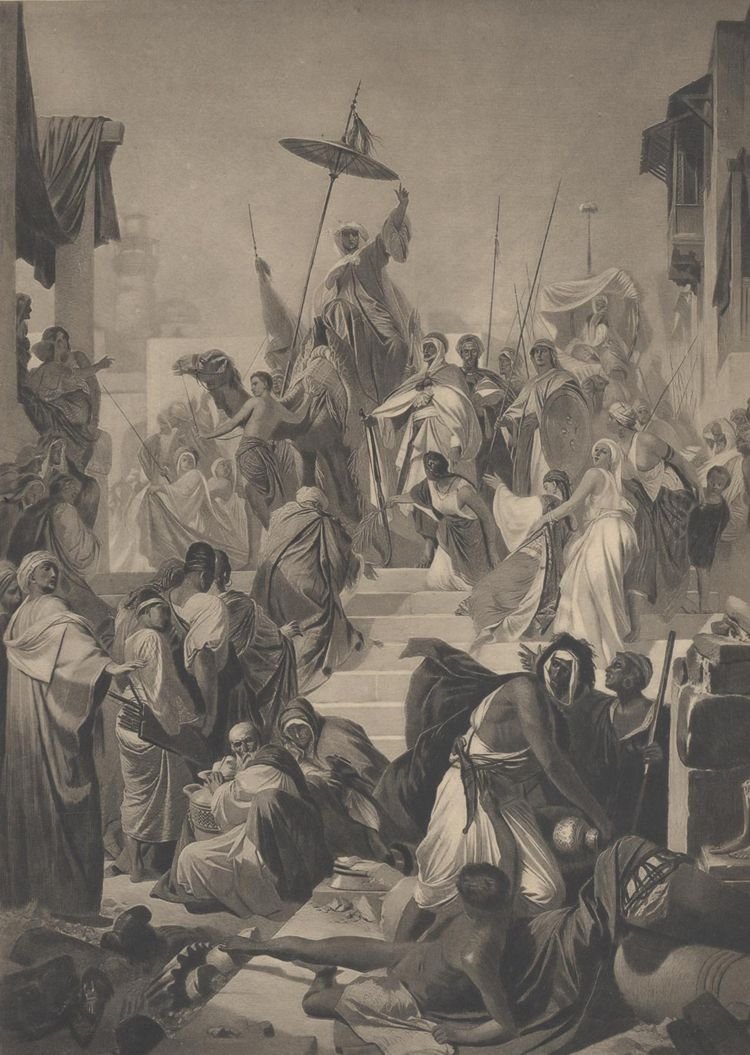 750x1055 Mohammed, Preaching The Unity Of God, Enters The City Of Mecca - City Of God Painting