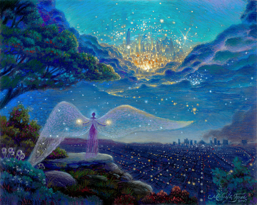 900x720 City Of God Painting By Michael Z Tyree - City Of God Painting