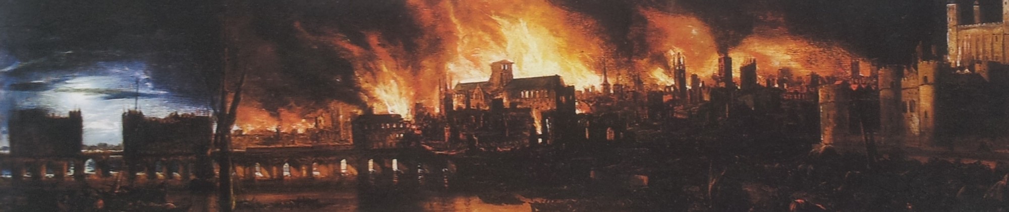 2000x422 Great Fire Of London The Lost City Of London - City On Fire Painting