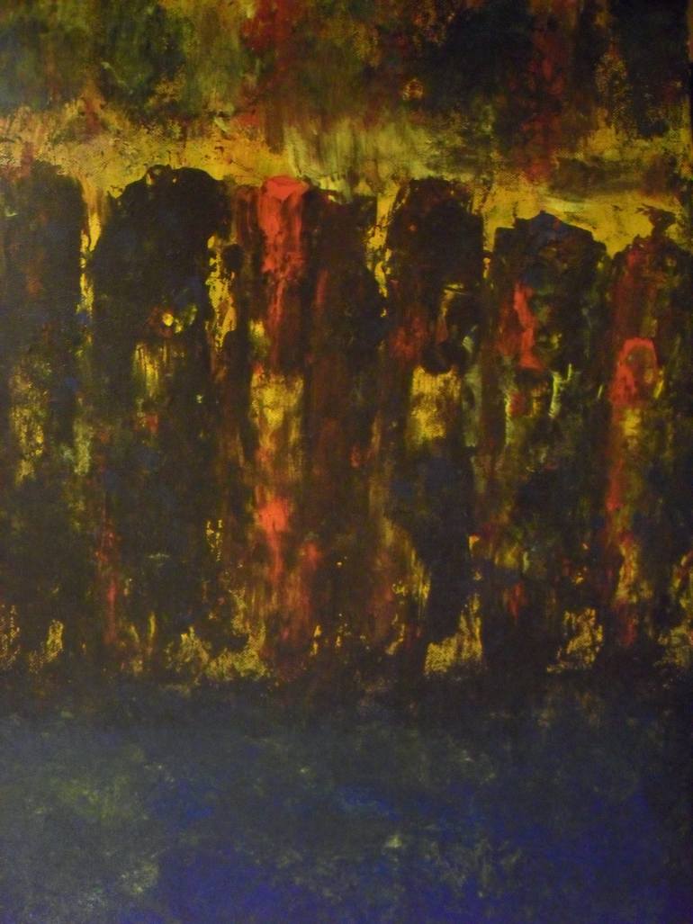 770x1027 Saatchi Art City On Fire Painting By Mike Casey - City On Fire Painting