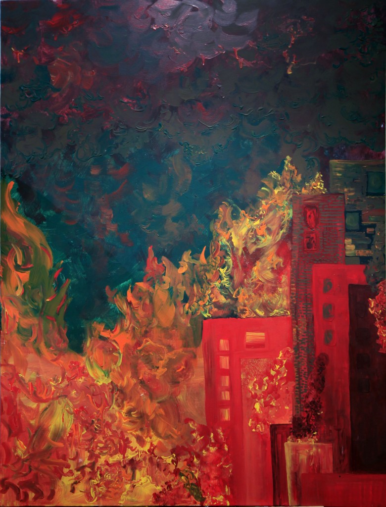 780x1024 Sandra Hajda, City On Fire 1 Heist Egallery - City On Fire Painting