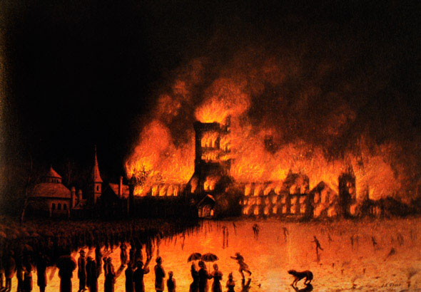 590x410 Toronto In Art' 170 Paintings, Drawings Amp Watercolours About - City On Fire Painting