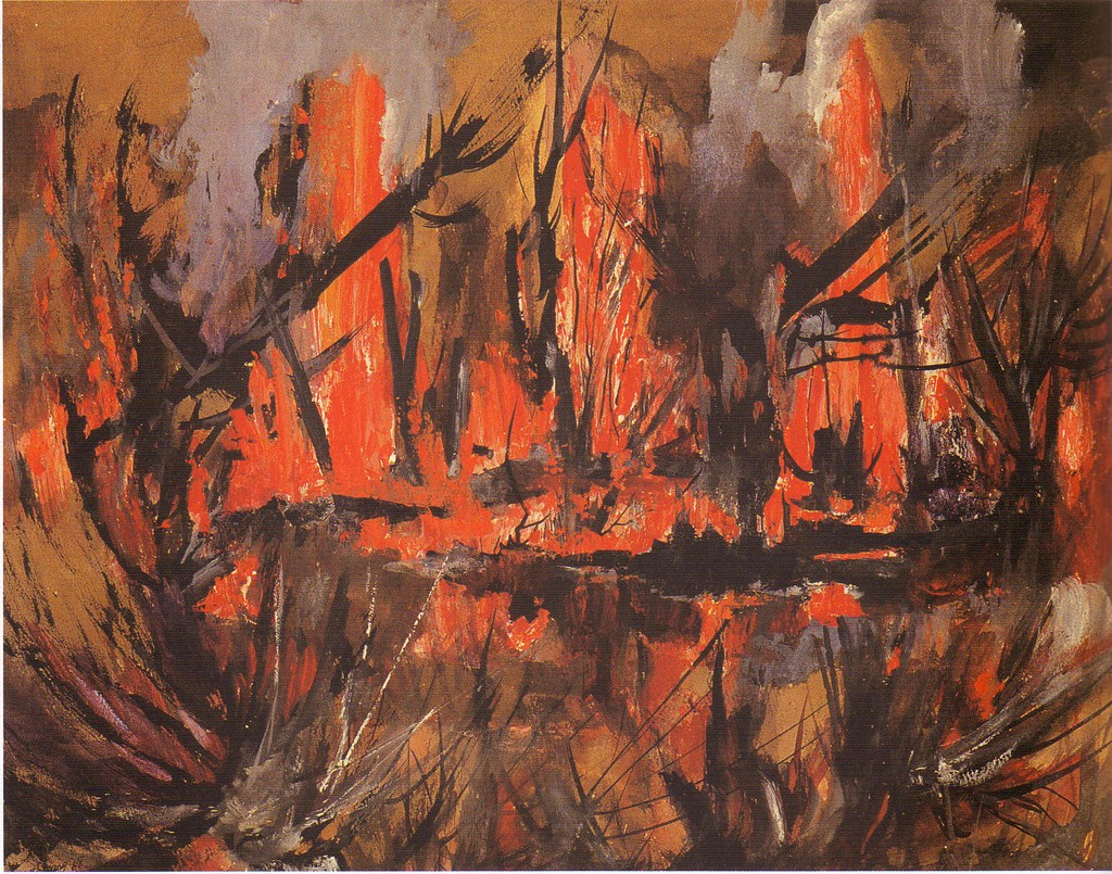 1024x805 Cane Fire Tragic Beauty The Arts In New York City - City On Fire Painting