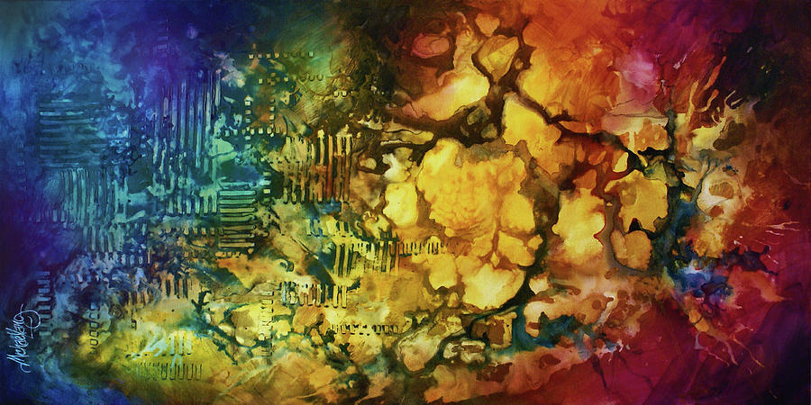 900x450 City On Fire Painting By Michael Lang - City On Fire Painting