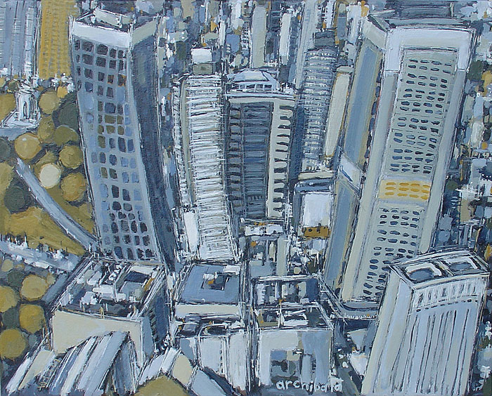 700x564 In The City - City Painting