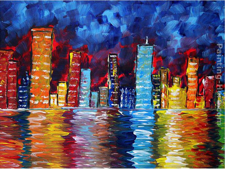 720x540 Megan Aroon Duncanson City Nights Painting Anysize 50% Off - City Painting