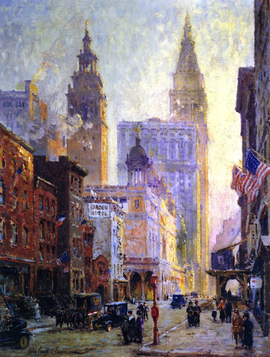 909x1200 Metropolitan Tower, New York City By Colin Campbell Cooper Rent - City Painting