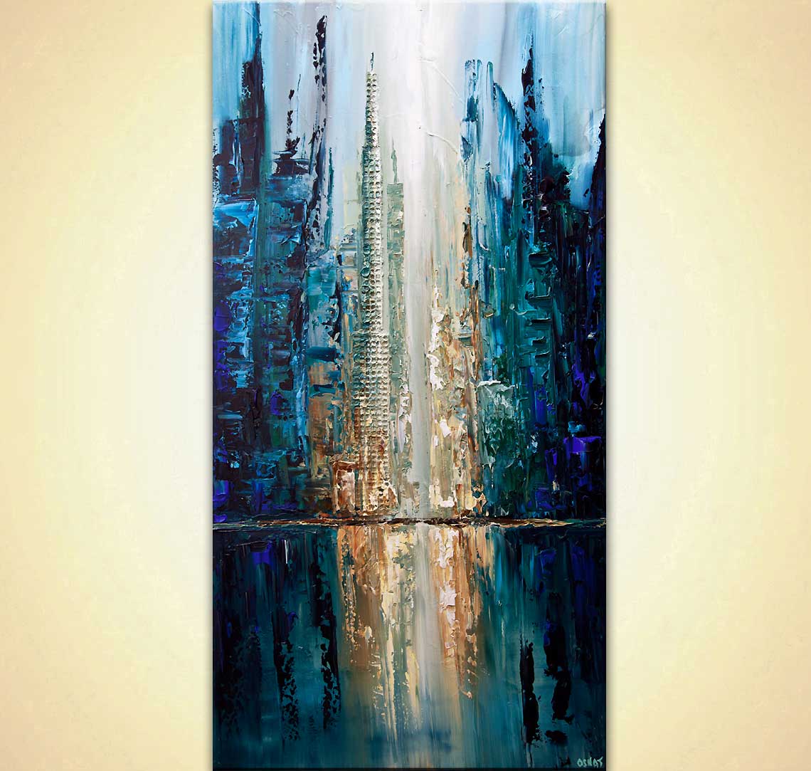 1140x1083 Painting - City Painting