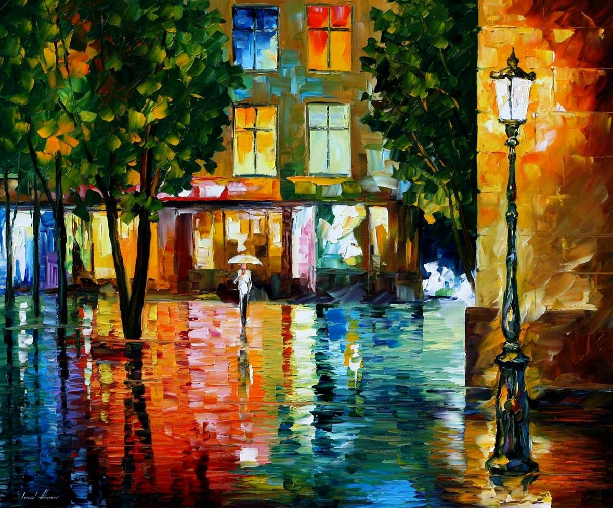 1198x992 City Magic Palette Knife Oil Painting On Canvas By Leonid - City Painting