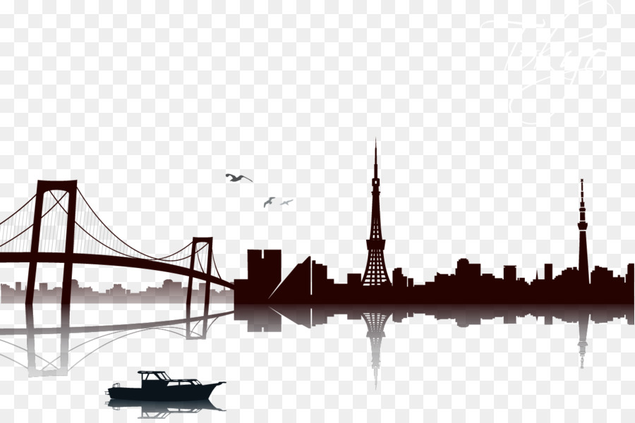 900x600 Tokyo City Silhouette Building - City Silhouette Painting