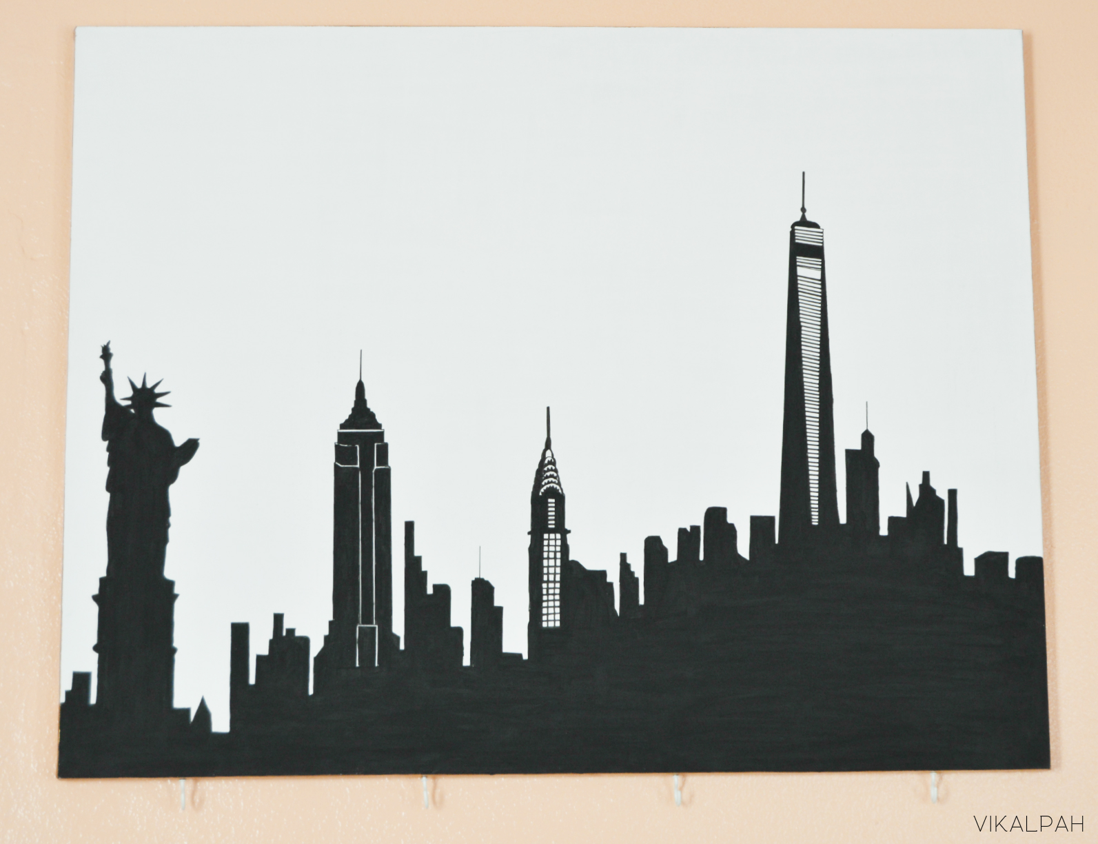 1593x1224 Vikalpah How To Draw Skyline Silhouette + Ny Gallery Wall - City Silhouette Painting
