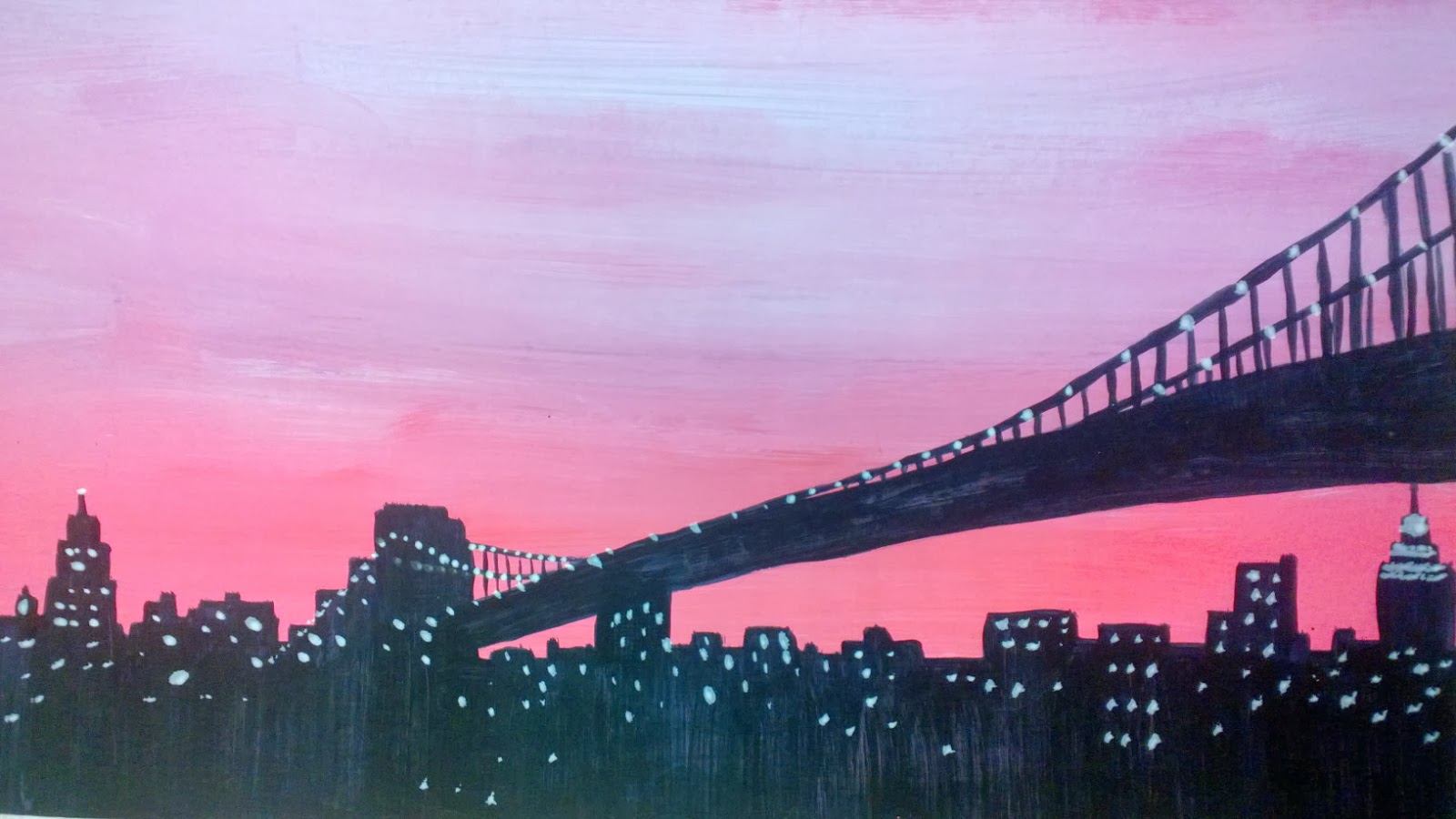 1600x900 Visual Arts With Ms. Wine 7th Grade - City Silhouette Painting