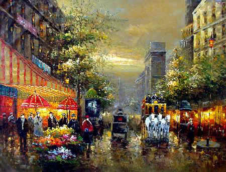 450x343 Oil Paintings Frames - Cityscape Oil Painting