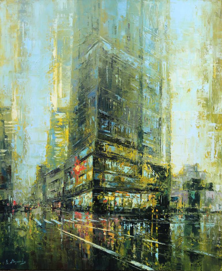 770x938 Saatchi Art Cityscape(Oil Painting, 60x50cm, Impressionism - Cityscape Oil Painting