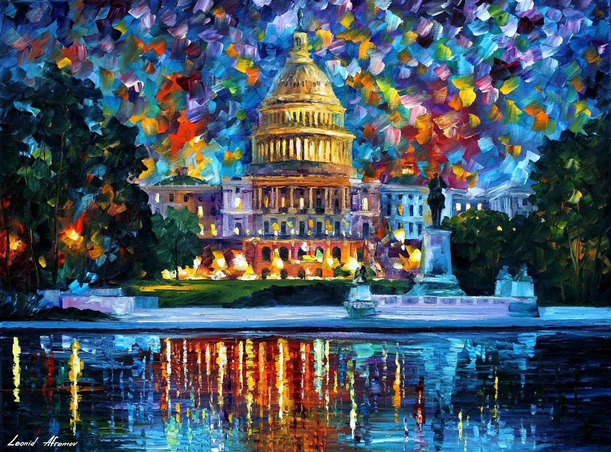 1254x928 Capitol - Cityscape Oil Painting
