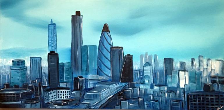 770x380 Saatchi Art London Cityscape Painting By Aisha Haider - Cityscape Painting