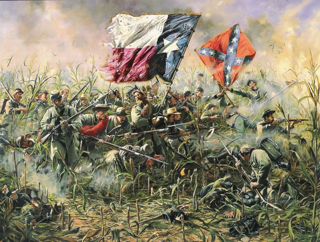 1023x773 Hood's Texas Brigade The Handbook Of Texas Online Texas State - Civil War Battle Painting
