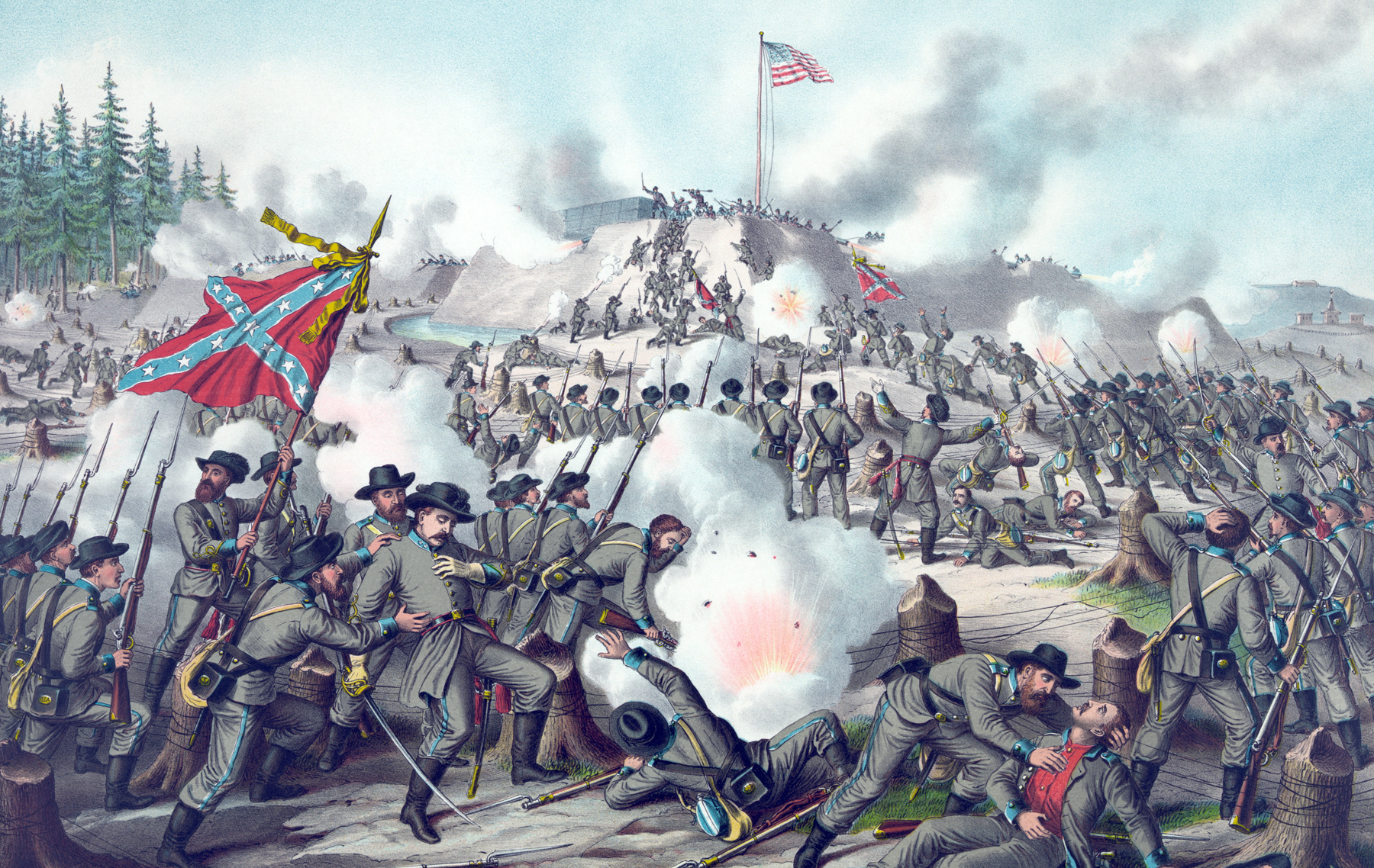 1800x1138 The Debate Over The Confederate Flag Shareamerica - Civil War Battle Painting