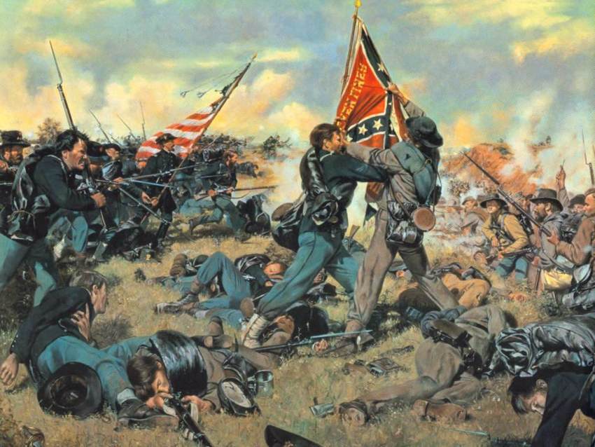 850x638 American Civil War The Battle Of Gettysburg - Civil War Battle Painting