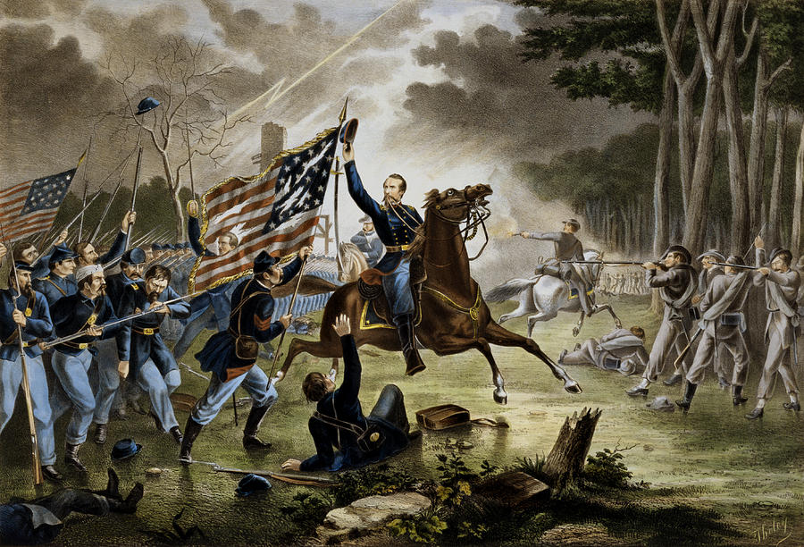 900x612 Battle Of Chantilly - Civil War Battle Painting