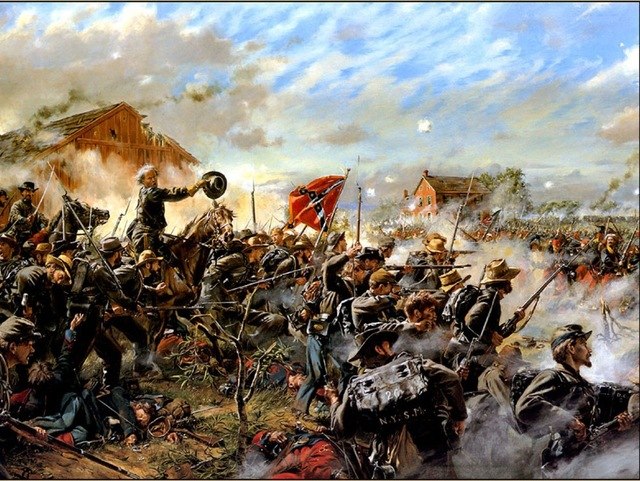 640x481 Wall Art Deco History Civil War Original Oil Painting Canvas Print - Civil War Oil Painting