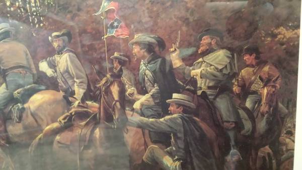 600x337 Civil War Painting Print Dale Gallon Mosby So Cool! Long - Civil War Painting