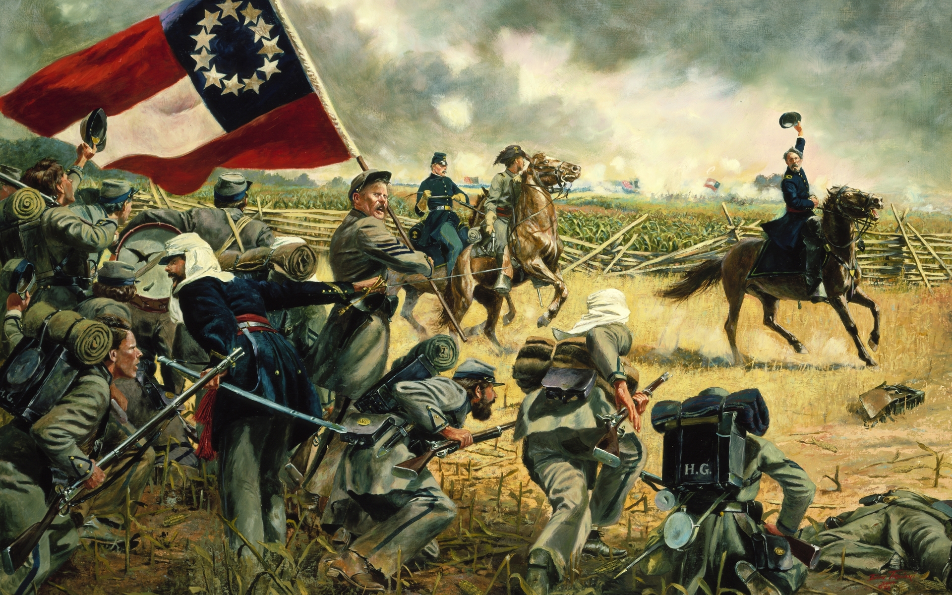 1920x1200 American Civil War Art Painting 2 Image - Civil War Painting