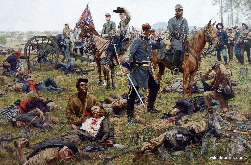 1000x657 Artist Bradley Schmehl Civil War Painting The Grim Harvest Of War - Civil War Painting