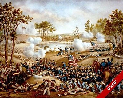 400x320 Battle Of Cold Harbor Painting Us American Civil War Art Real - Civil War Painting