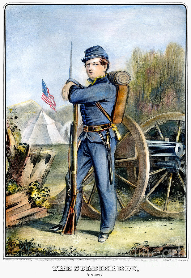 618x900 Civil War Soldierunion Painting By Granger - Civil War Soldier Painting