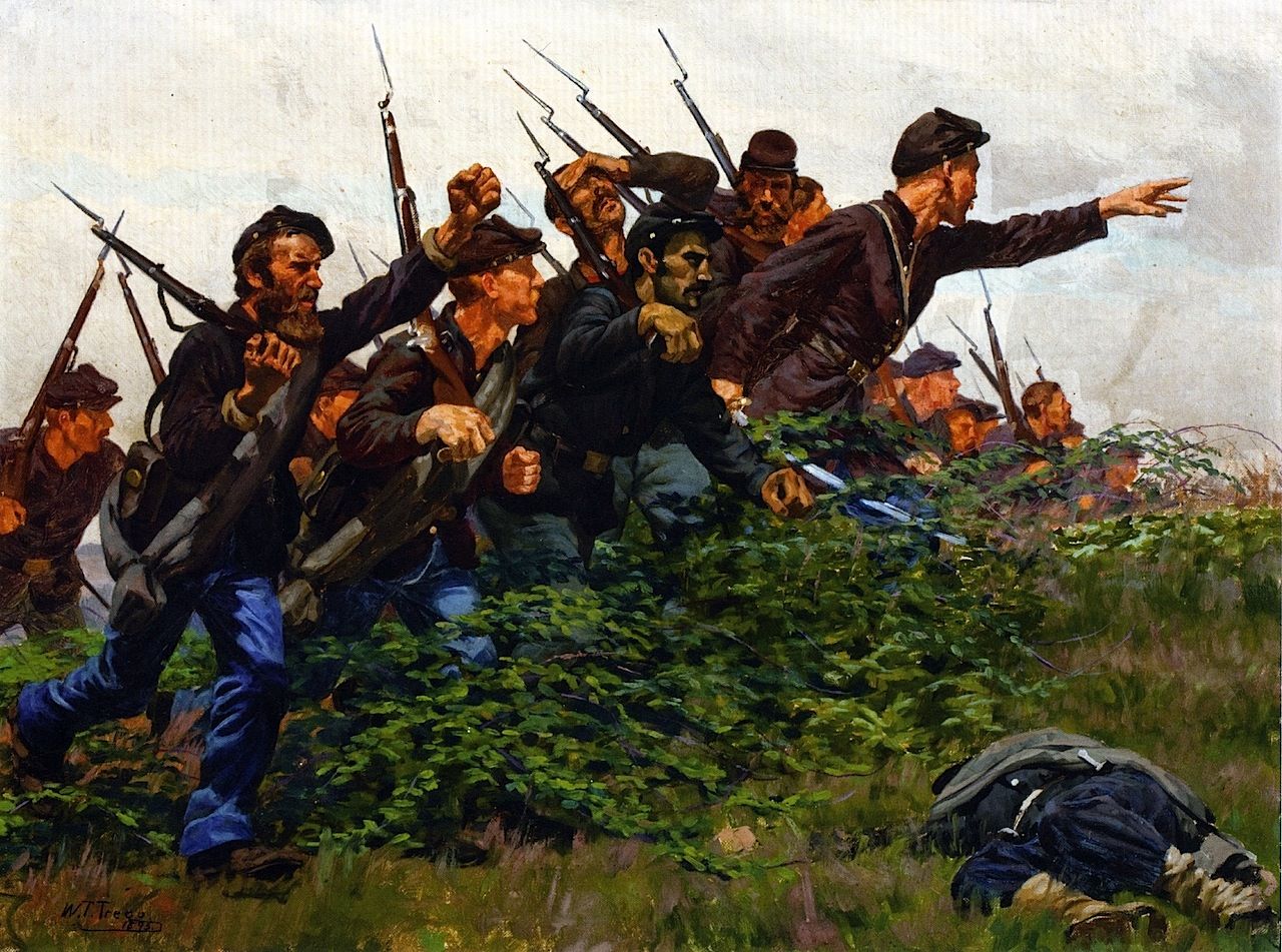 1280x951 Union Soldiers In Combat American Civil War Art - Civil War Soldier Painting