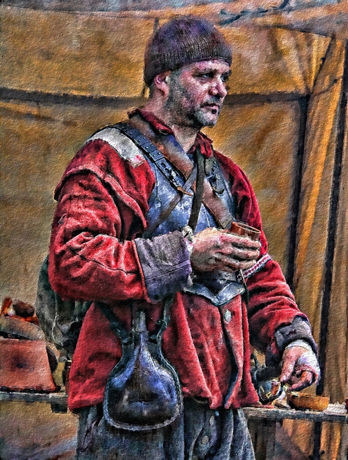 681x900 A Soldier Of The English Civil War Period - Civil War Soldier Painting