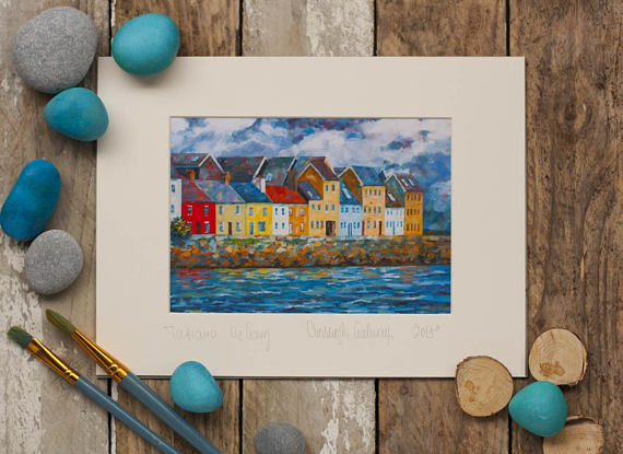 570x415 Painting Galway Print Claddagh Ireland Irish Art. - Claddagh Painting