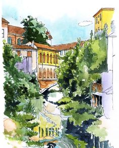 236x295 The Long Walk, Galway Pen Amp Ink And Watercolour Painted - Claddagh Painting