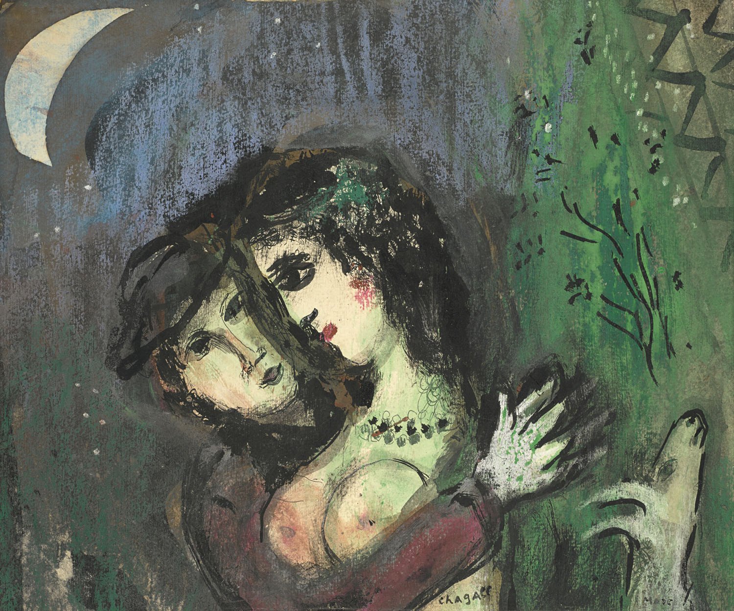 1500x1249 Marc Chagall - Clair De Lune Painting